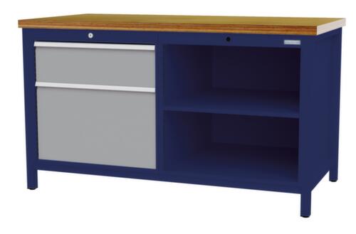 Bedrunka + Hirth Werkbank, 1 lade, 1 kast, 2 legborden