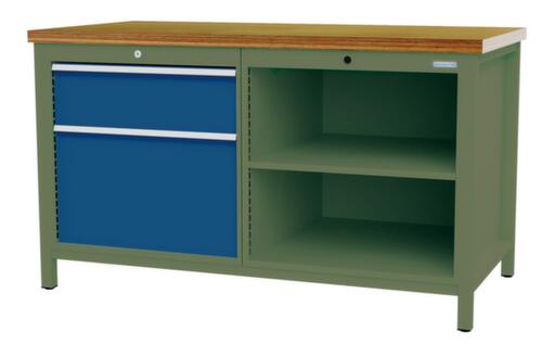 Bedrunka + Hirth Werkbank, 1 lade, 1 kast, 2 legborden