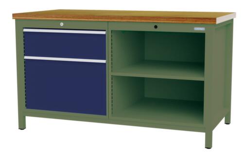 Bedrunka + Hirth Werkbank, 1 lade, 1 kast, 2 legborden
