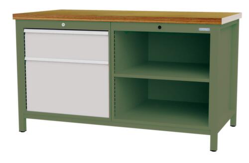 Bedrunka + Hirth Werkbank, 1 lade, 1 kast, 2 legborden