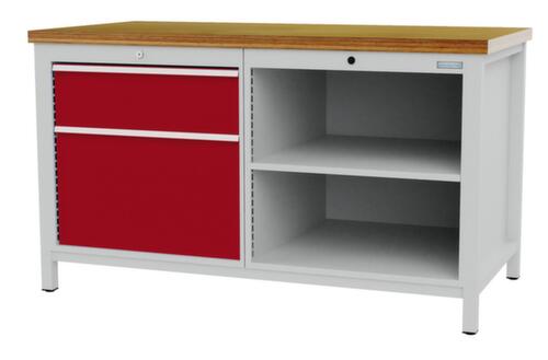 Bedrunka + Hirth Werkbank, 1 lade, 1 kast, 2 legborden
