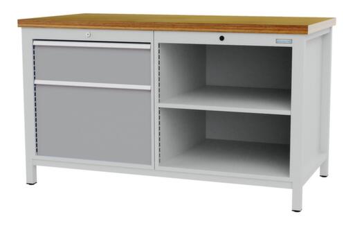 Bedrunka + Hirth Werkbank, 1 lade, 1 kast, 2 legborden
