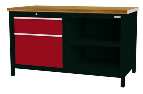 Bedrunka + Hirth Werkbank, 1 lade, 1 kast, 2 legborden