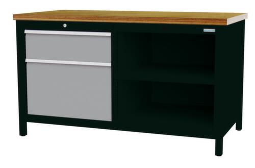 Bedrunka + Hirth Werkbank, 1 lade, 1 kast, 2 legborden