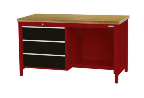 Bedrunka + Hirth Werkbank, 3 laden, 1/2 legbord