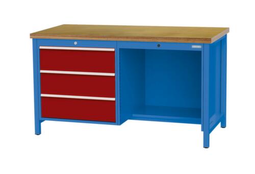 Bedrunka + Hirth Werkbank, 3 laden, 1/2 legbord
