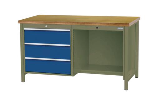 Bedrunka + Hirth Werkbank, 3 laden, 1/2 legbord