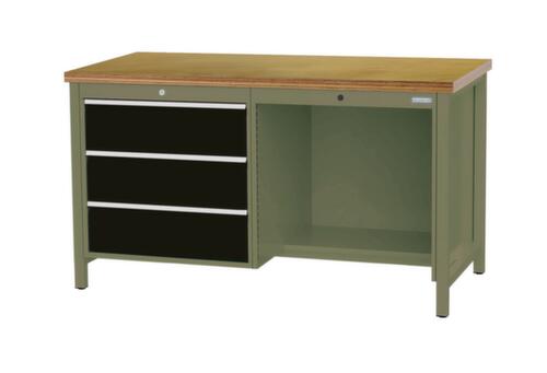 Bedrunka + Hirth Werkbank, 3 laden, 1/2 legbord