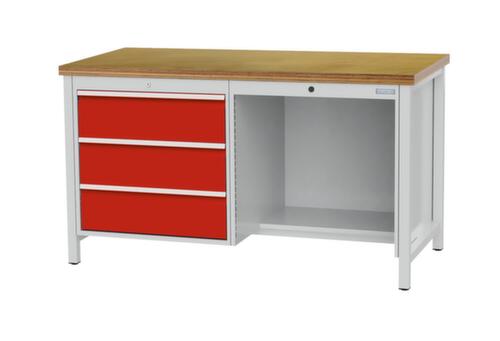 Bedrunka + Hirth Werkbank, 3 laden, 1/2 legbord