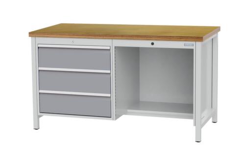 Bedrunka + Hirth Werkbank, 3 laden, 1/2 legbord