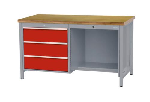 Bedrunka + Hirth Werkbank, 3 laden, 1/2 legbord