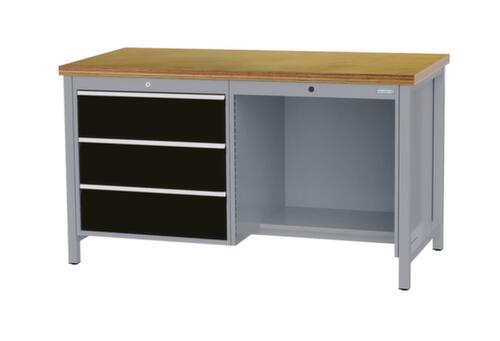 Bedrunka + Hirth Werkbank, 3 laden, 1/2 legbord