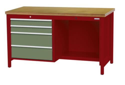 Bedrunka + Hirth Werkbank, 4 laden, 1/2 legbord