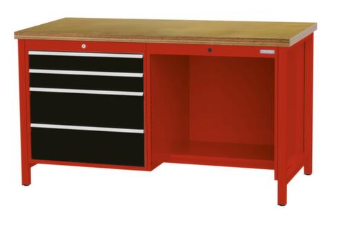 Bedrunka + Hirth Werkbank, 4 laden, 1/2 legbord