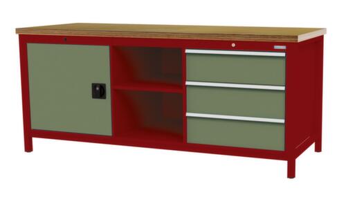 Bedrunka + Hirth Werkbank, 3 laden, 1 kast, 2 legborden