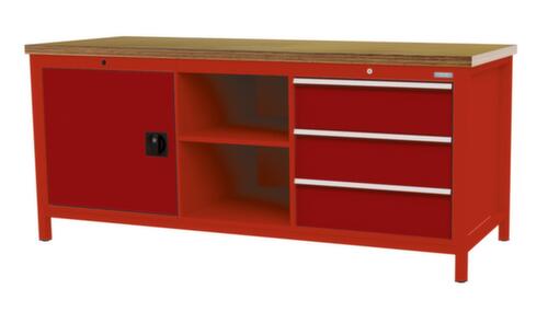 Bedrunka + Hirth Werkbank, 3 laden, 1 kast, 2 legborden