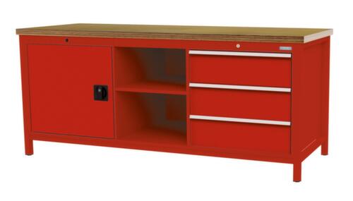 Bedrunka + Hirth Werkbank, 3 laden, 1 kast, 2 legborden