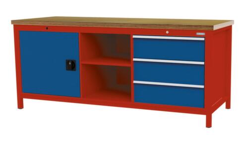 Bedrunka + Hirth Werkbank, 3 laden, 1 kast, 2 legborden
