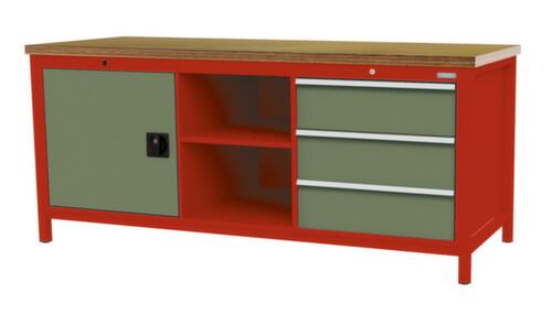 Bedrunka + Hirth Werkbank, 3 laden, 1 kast, 2 legborden