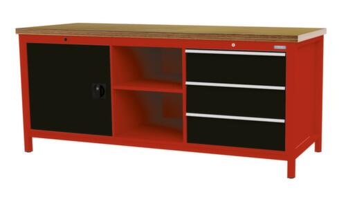 Bedrunka + Hirth Werkbank, 3 laden, 1 kast, 2 legborden