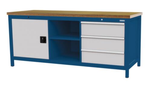 Bedrunka + Hirth Werkbank, 3 laden, 1 kast, 2 legborden