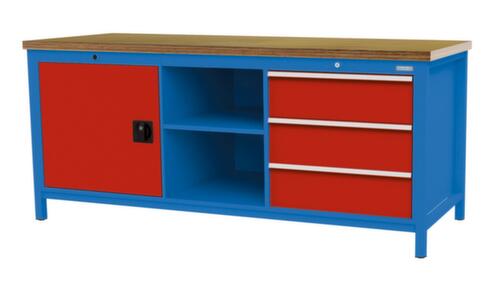 Bedrunka + Hirth Werkbank, 3 laden, 1 kast, 2 legborden