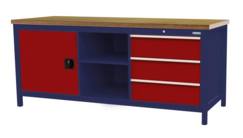 Bedrunka + Hirth Werkbank, 3 laden, 1 kast, 2 legborden