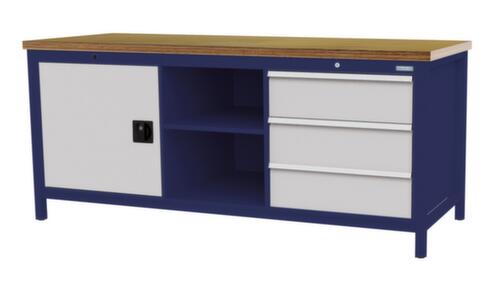 Bedrunka + Hirth Werkbank, 3 laden, 1 kast, 2 legborden