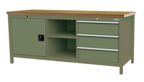Bedrunka + Hirth Werkbank, 3 laden, 1 kast, 2 legborden