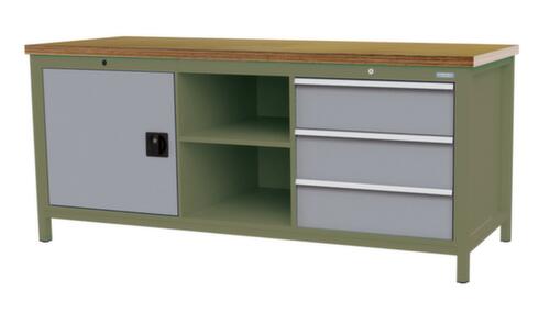 Bedrunka + Hirth Werkbank, 3 laden, 1 kast, 2 legborden