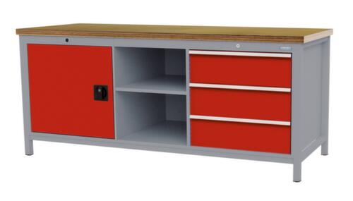 Bedrunka + Hirth Werkbank, 3 laden, 1 kast, 2 legborden
