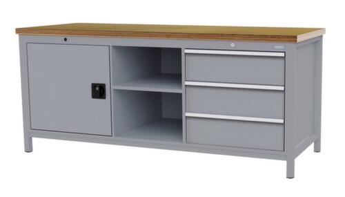Bedrunka + Hirth Werkbank, 3 laden, 1 kast, 2 legborden
