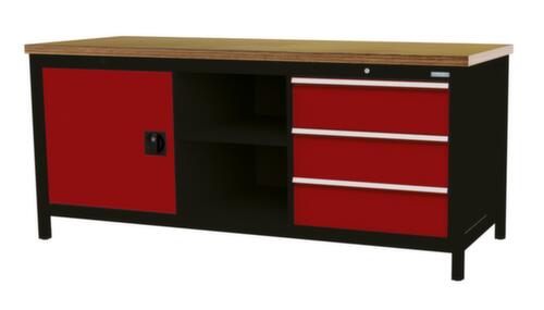Bedrunka + Hirth Werkbank, 3 laden, 1 kast, 2 legborden
