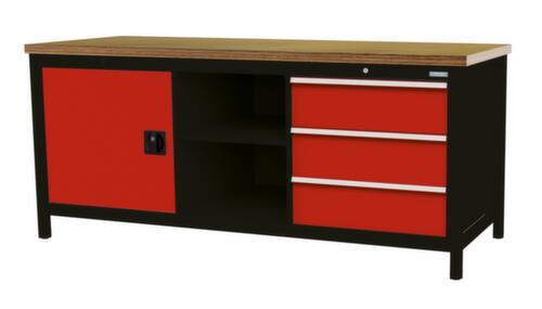 Bedrunka + Hirth Werkbank, 3 laden, 1 kast, 2 legborden