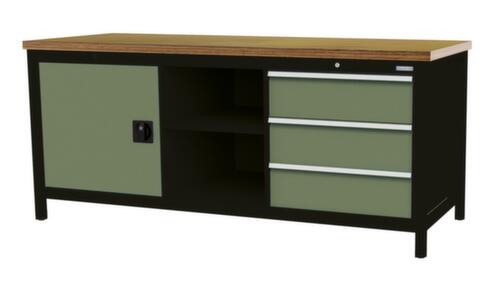 Bedrunka + Hirth Werkbank, 3 laden, 1 kast, 2 legborden