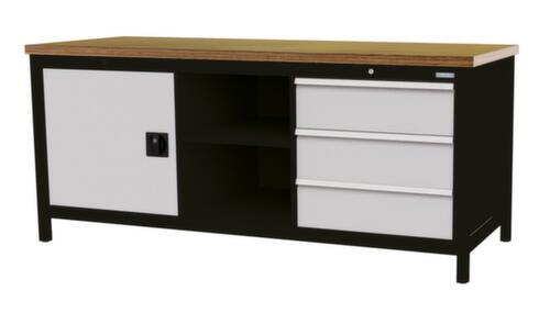 Bedrunka + Hirth Werkbank, 3 laden, 1 kast, 2 legborden