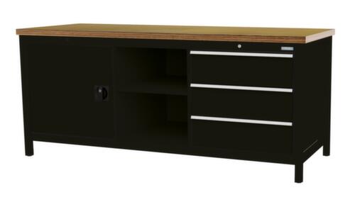 Bedrunka + Hirth Werkbank, 3 laden, 1 kast, 2 legborden