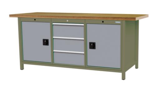 Bedrunka + Hirth Werkbank, 3 laden, 2 kasten, 2 legborden