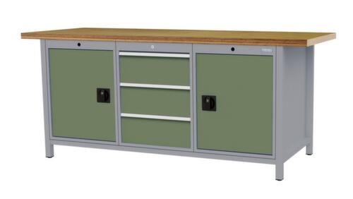 Bedrunka + Hirth Werkbank, 3 laden, 2 kasten, 2 legborden