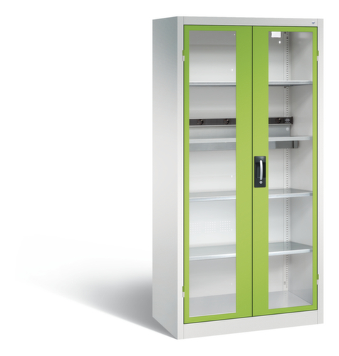 C+P Laadkast voor batterijen ERGO, RAL7035 lichtgrijs/RDS 110 80 60 viridinegroen