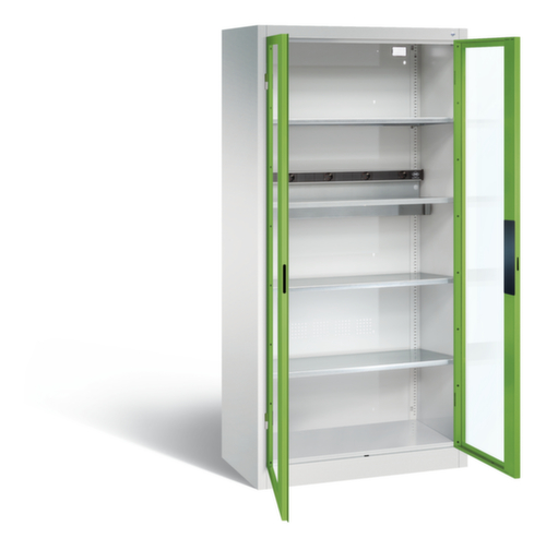 C+P Laadkast voor batterijen ERGO, RAL7035 lichtgrijs/RDS 110 80 60 viridinegroen