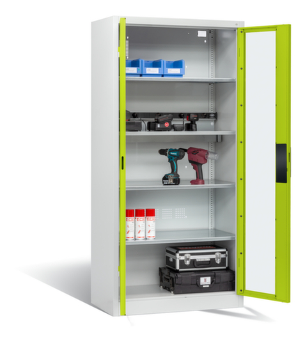 C+P Laadkast voor batterijen ERGO, RAL7035 lichtgrijs/RDS 110 80 60 viridinegroen