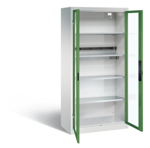 C+P Laadkast voor batterijen ERGO, RAL7035 lichtgrijs/RAL6011 resedagroen