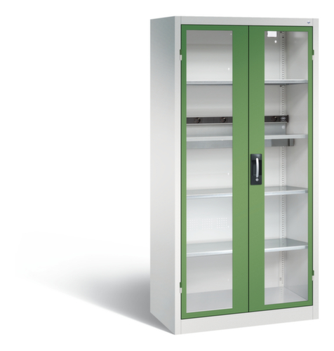 C+P Laadkast voor batterijen ERGO, RAL7035 lichtgrijs/RAL6011 resedagroen