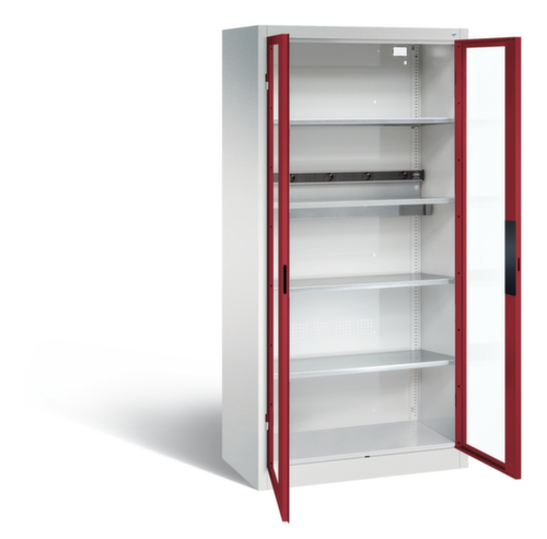 C+P Laadkast voor batterijen ERGO, RAL7035 lichtgrijs/RAL3003 robijnrood