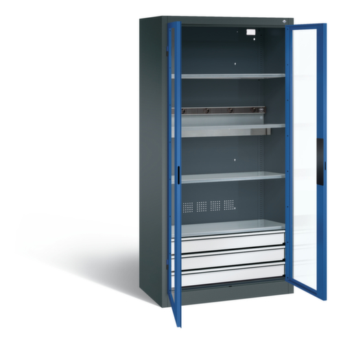 C+P Laadkast voor batterijen ERGO, RAL7016 antracietgrijs/RAL5010 gentiaanblauw