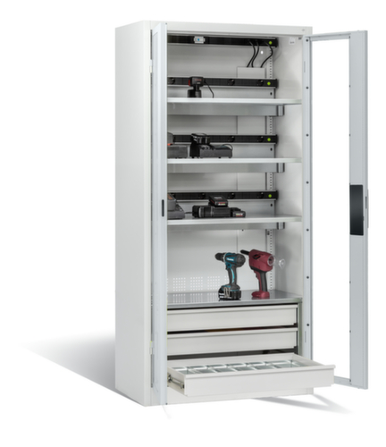 C+P Laadkast voor batterijen ERGO, RAL7035 lichtgrijs/RAL7035 lichtgrijs