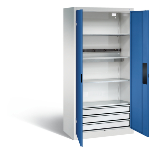 C+P Laadkast voor batterijen ERGO, RAL7035 lichtgrijs/RAL5010 gentiaanblauw