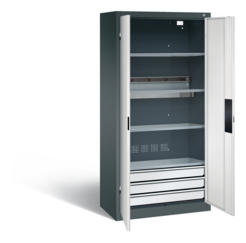 C+P Laadkast voor batterijen ERGO, RAL7016 antracietgrijs/RAL7035 lichtgrijs