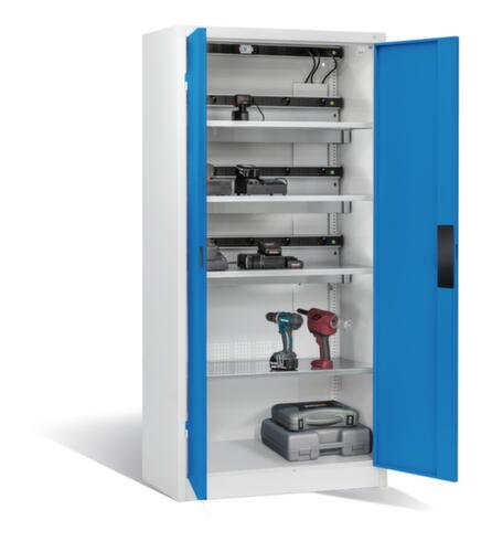 C+P Laadkast voor batterijen ERGO, RAL7035 lichtgrijs/RAL 5012 lichtblauw